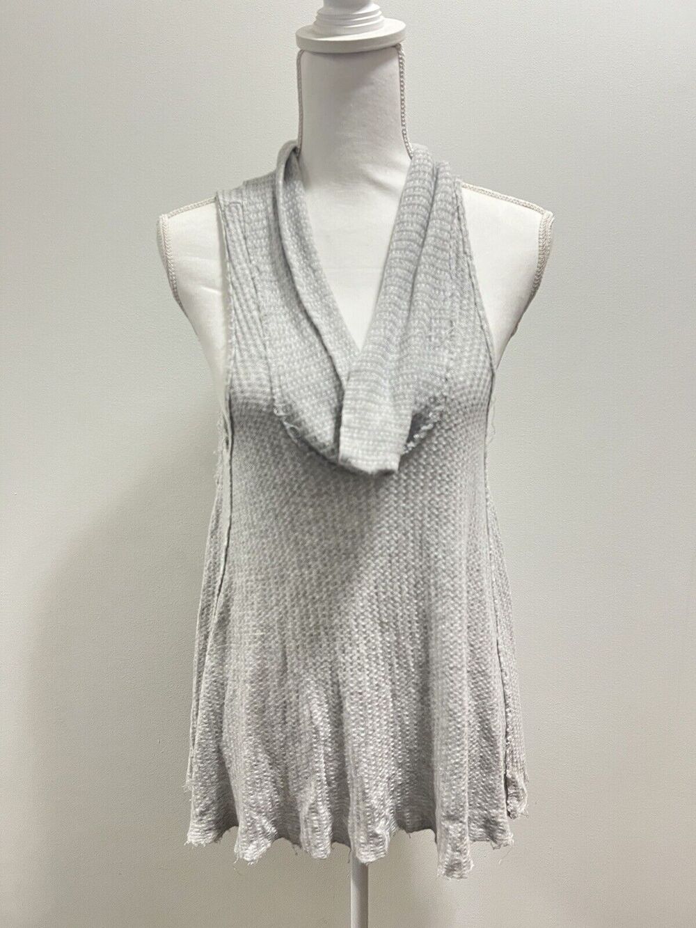 We The Free Gray Silver Sleeveless Cowl Neck Size S